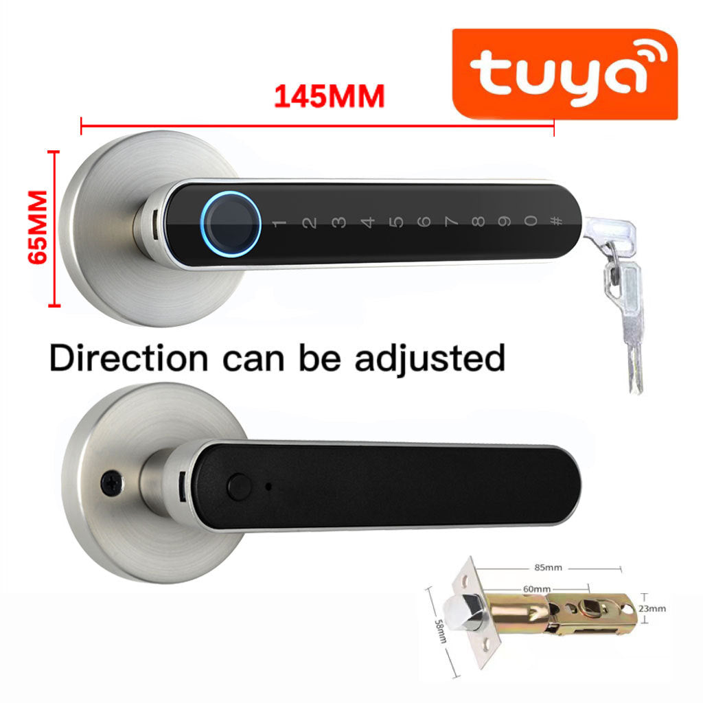 SecureHandle Pro™ | Smart Fingerprint Door Lock with Keypad & Key Access