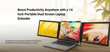 Boost Productivity Anywhere with a 14 Inch Portable Dual Screen Laptop Extender
