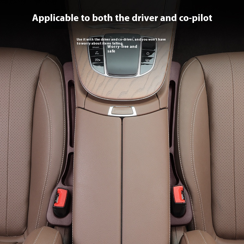 Two SeatSlot gap fillers installed on the driver and co-pilot sides of a car centre console