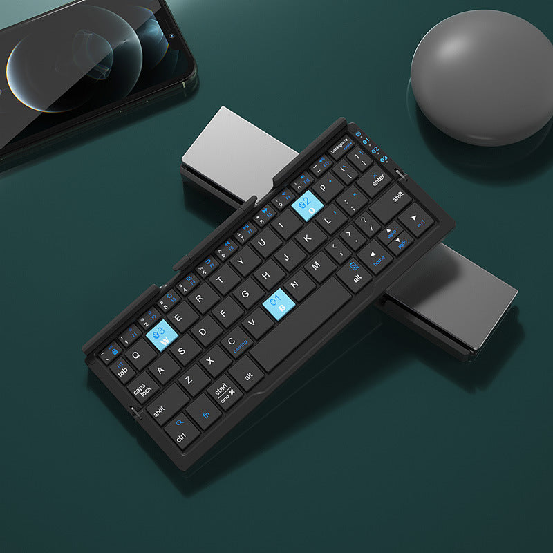 Foldable Bluetooth Keyboard with Stand - Black