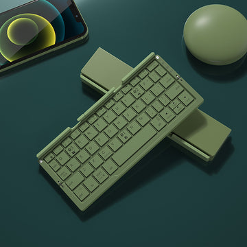 Foldable Bluetooth Keyboard with Stand - Green Color