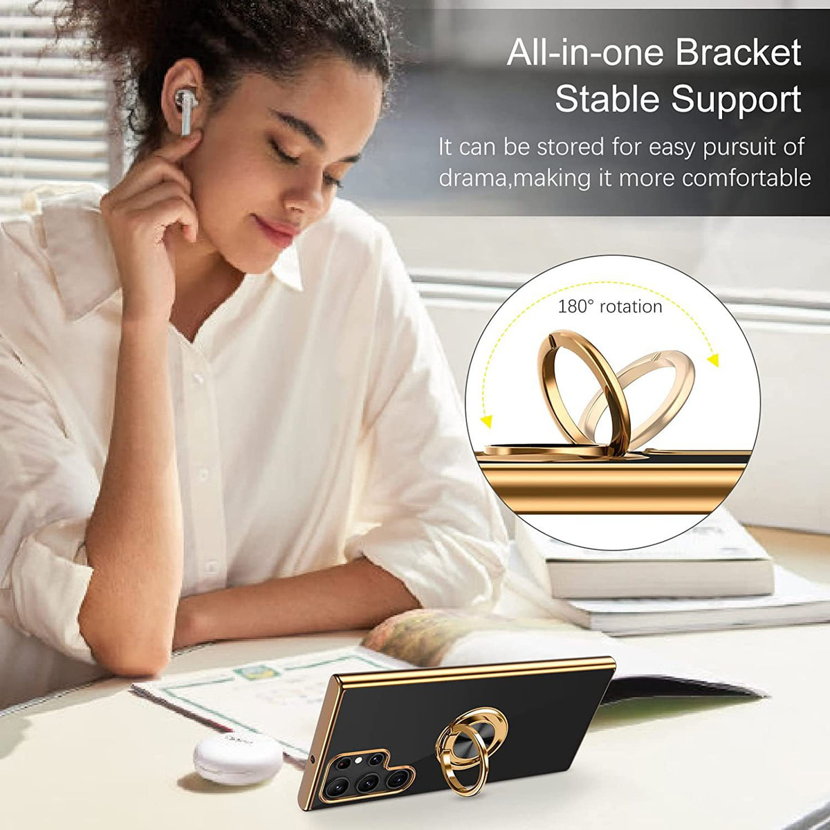 180° Phone Case With Stand & Ring Holder