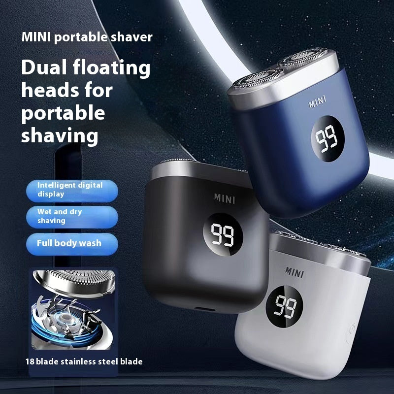 Mini portable shaver with dual heads