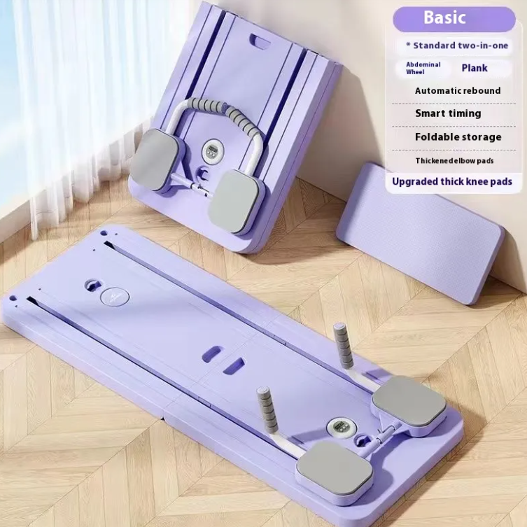 Standard Purple abdominal board folded at an angle, with a feature list beside it