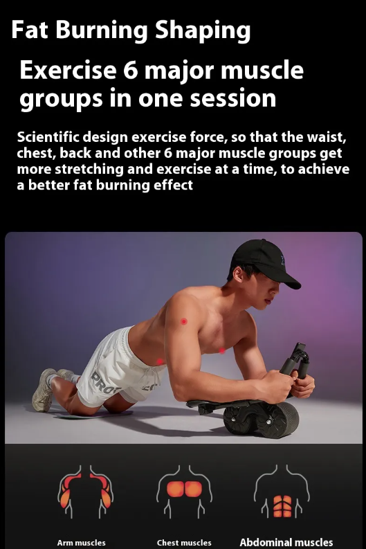 Automatic Rebound Abdominal Wheel - Smart Core Strength Trainer for Home Fitness
