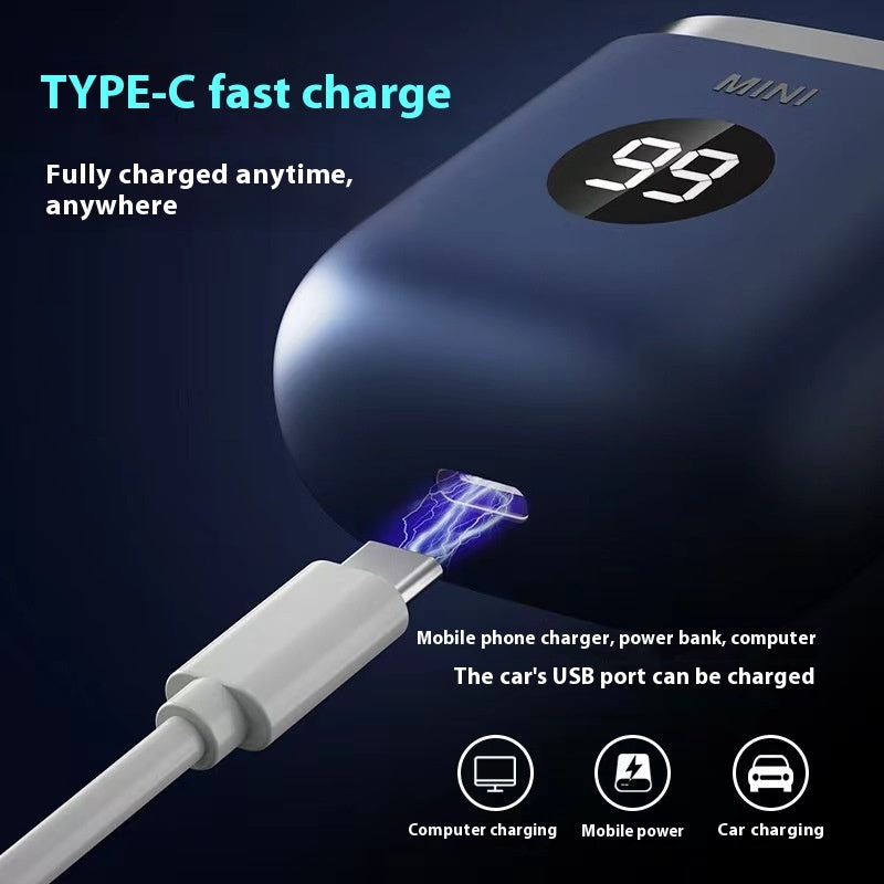 USB-C fast-charging portable shaver