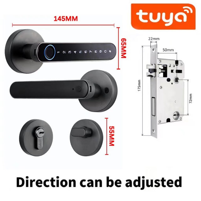 SecureHandle Pro™ | Smart Fingerprint Door Lock with Keypad & Key Access