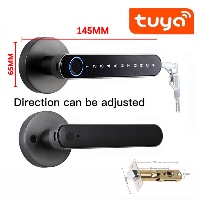 SecureHandle Pro™ | Smart Fingerprint Door Lock with Keypad & Key Access