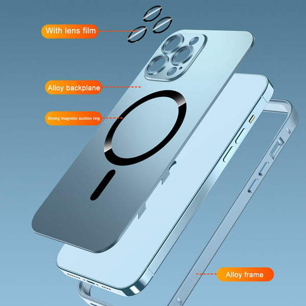 Premium Aluminum Alloy Frame Glass Protective Phone Case