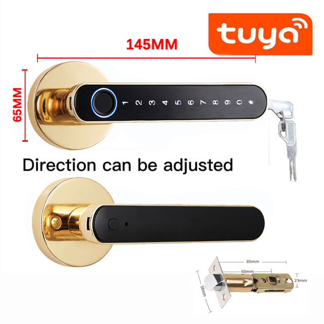 SecureHandle Pro™ | Smart Fingerprint Door Lock with Keypad & Key Access