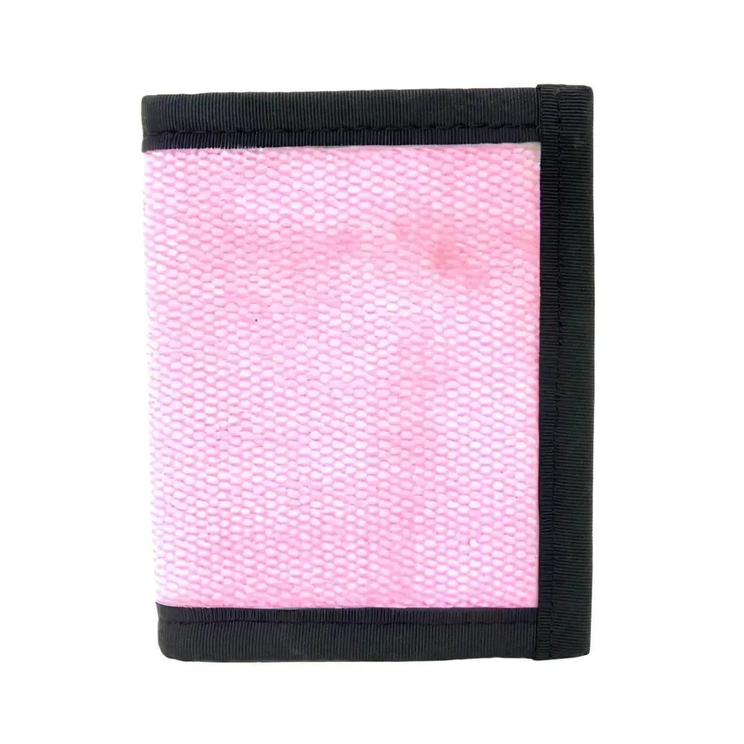 Captain Wallet in pink fire hose with black binding