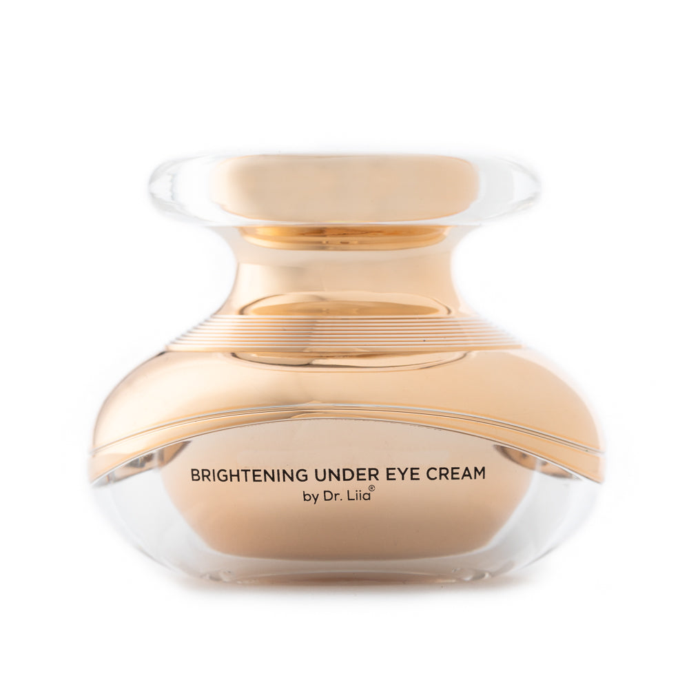 EpiLynx Brightening Under-Eye Cream in a gold-toned jar, front view