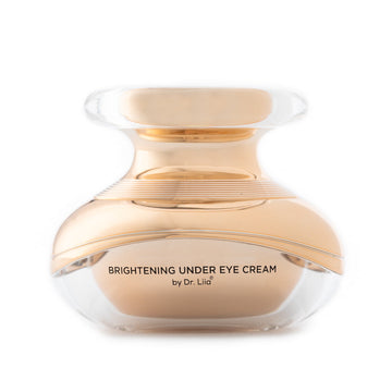 EpiLynx Brightening Under-Eye Cream in a gold-toned jar, front view