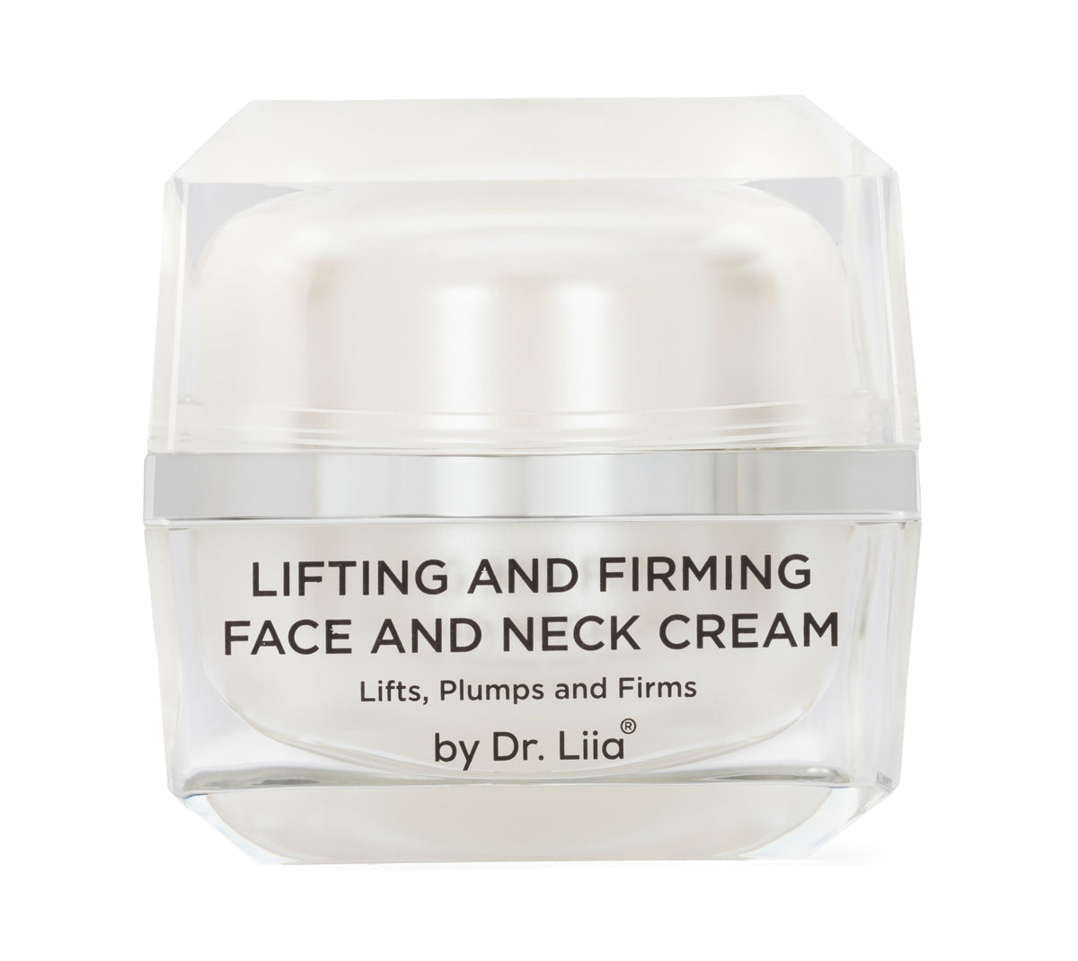 Lifting and firming face and neck cream jar, front view