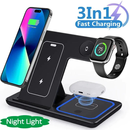 3-In-1 Quick Charge LED Wireless Stand