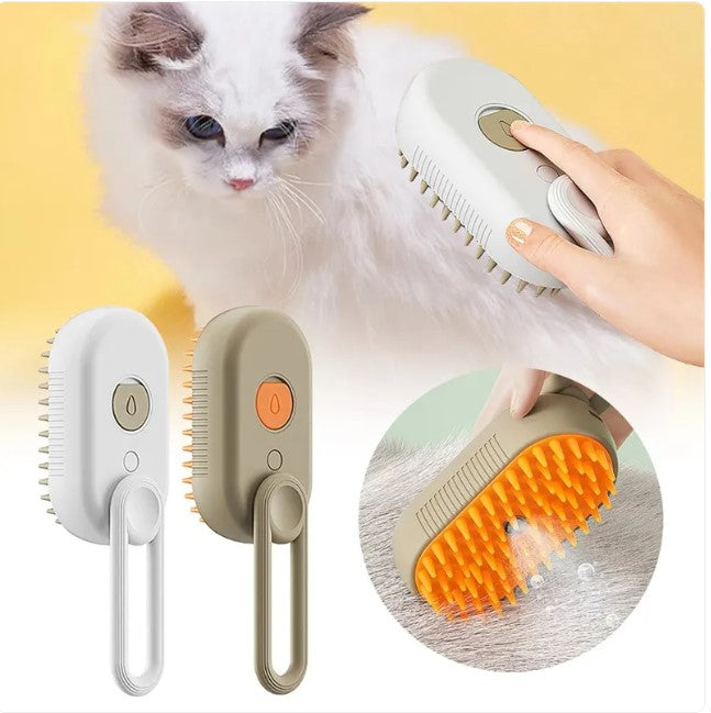 2-in-1 Pet Steam Brush & Deshedding Tool