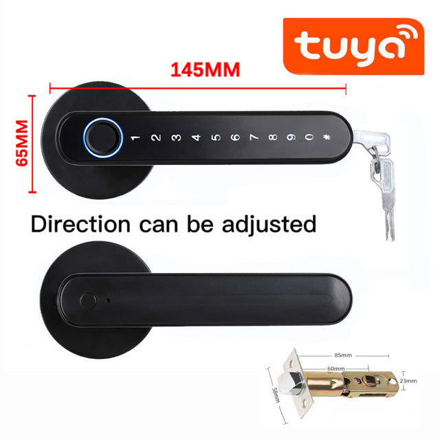 SecureHandle Pro™ | Smart Fingerprint Door Lock with Keypad & Key Access