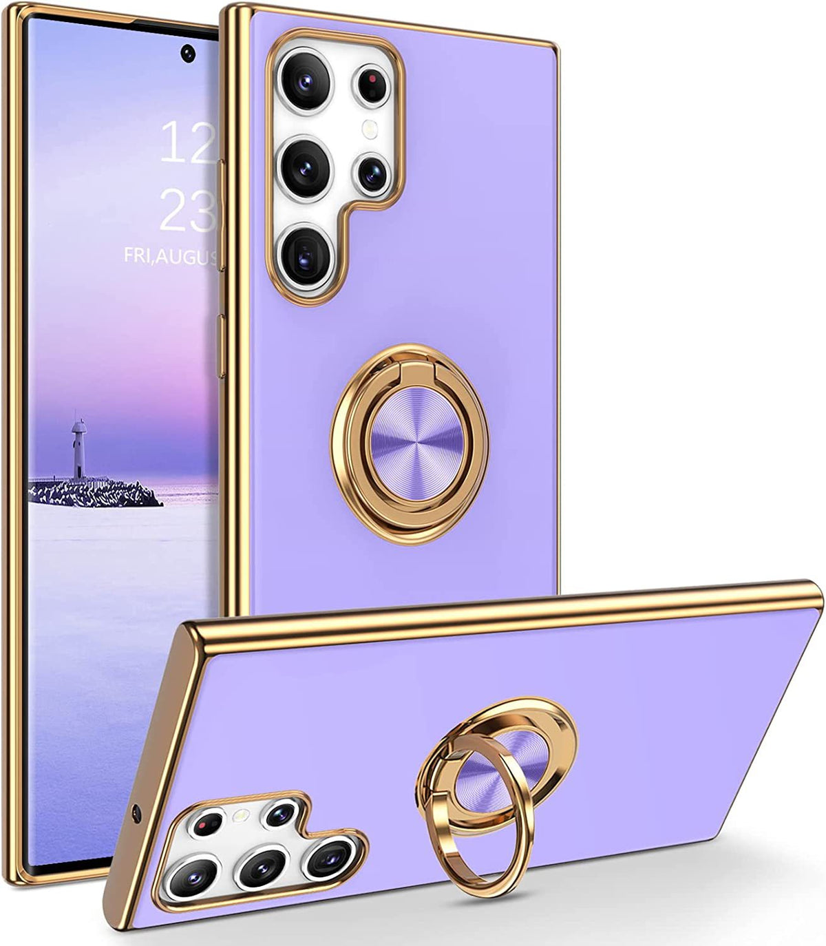 Lilac Purple Samsung Phone Case With Stand & Ring Holder