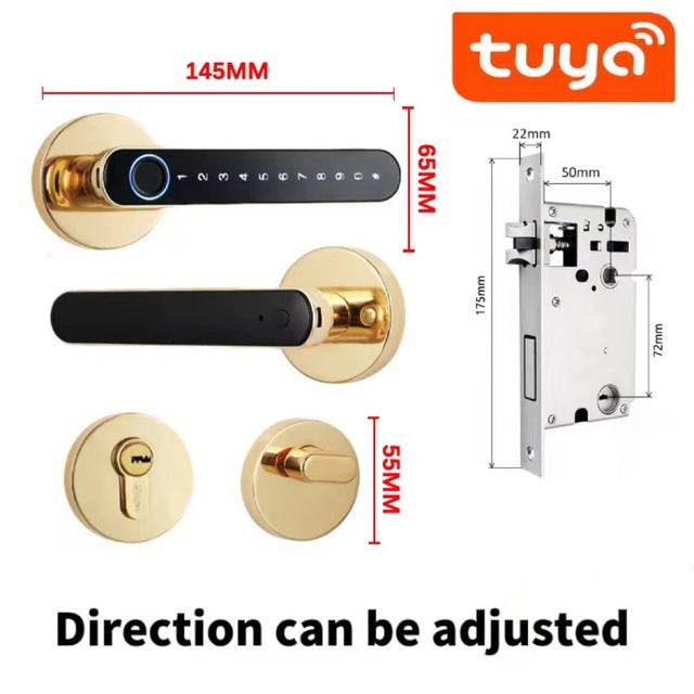 SecureHandle Pro™ | Smart Fingerprint Door Lock with Keypad & Key Access