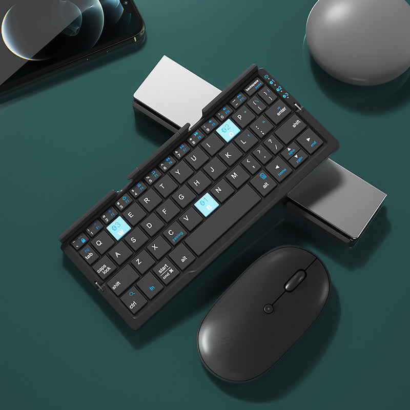 Foldable Bluetooth Keyboard with Stand - Black