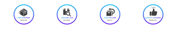 Store trust badges: shipping, returns, quality